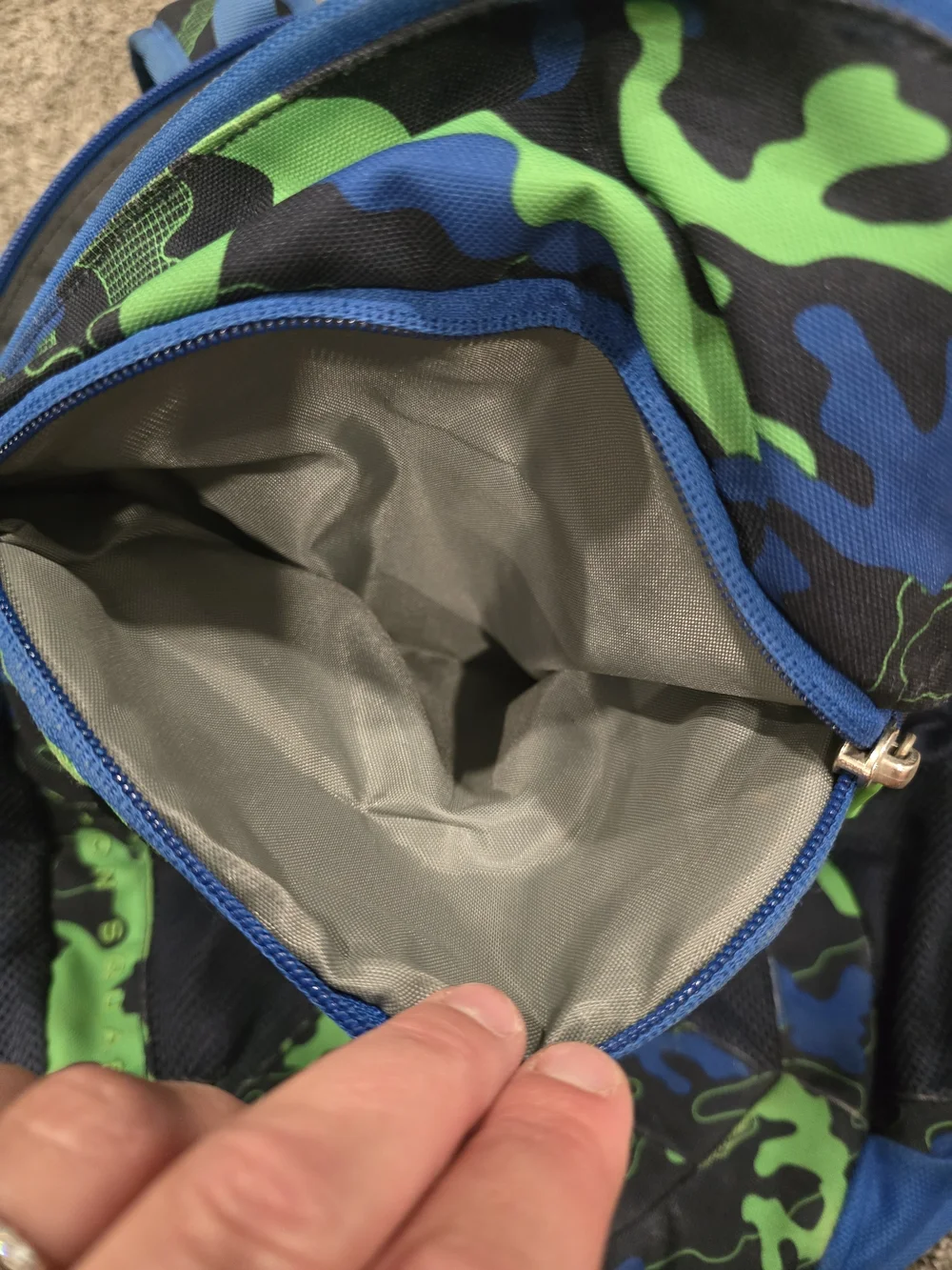 The North Face Boy's Blue & Green Camo Backpack